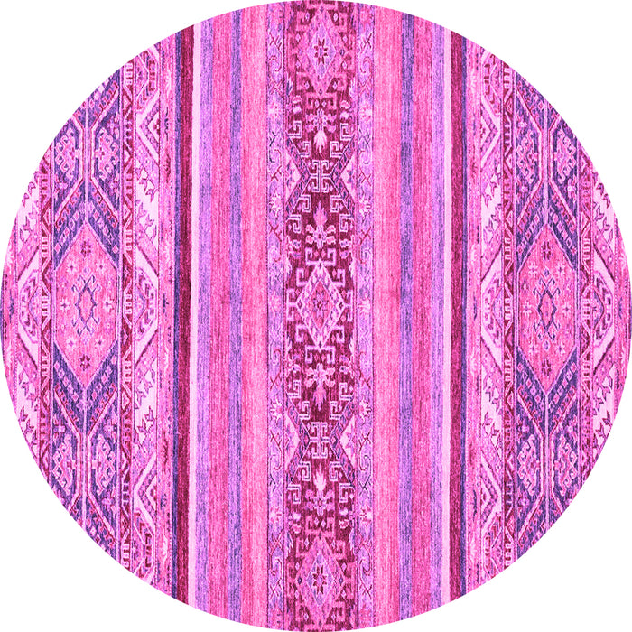 Round Abstract Pink Modern Rug, abs2441pnk