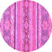 Round Abstract Pink Modern Rug, abs2441pnk