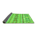 Sideview of Abstract Green Modern Rug, abs2441grn