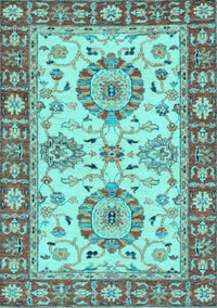 Oriental Light Blue Traditional Rug, abs2442lblu