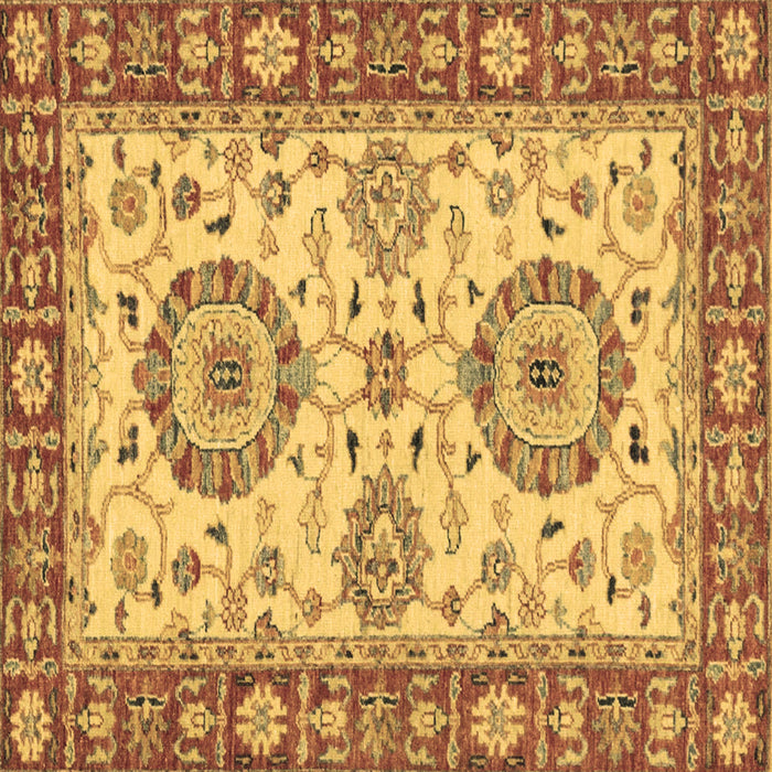 Square Machine Washable Oriental Brown Traditional Rug, wshabs2442brn