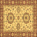 Square Oriental Brown Traditional Rug, abs2442brn