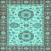 Square Machine Washable Oriental Light Blue Traditional Rug, wshabs2442lblu