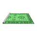 Sideview of Machine Washable Oriental Emerald Green Traditional Area Rugs, wshabs2442emgrn