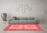 Machine Washable Oriental Red Traditional Rug, wshabs2442red