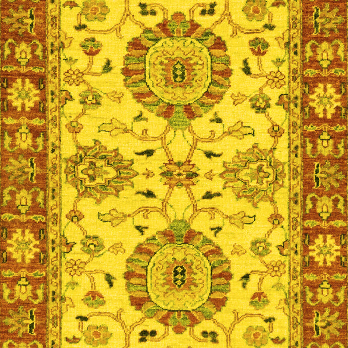 Machine Washable Oriental Yellow Traditional Rug, wshabs2442yw