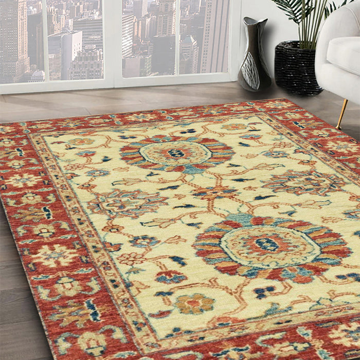 Machine Washable Abstract Red Rug in a Family Room, wshabs2442