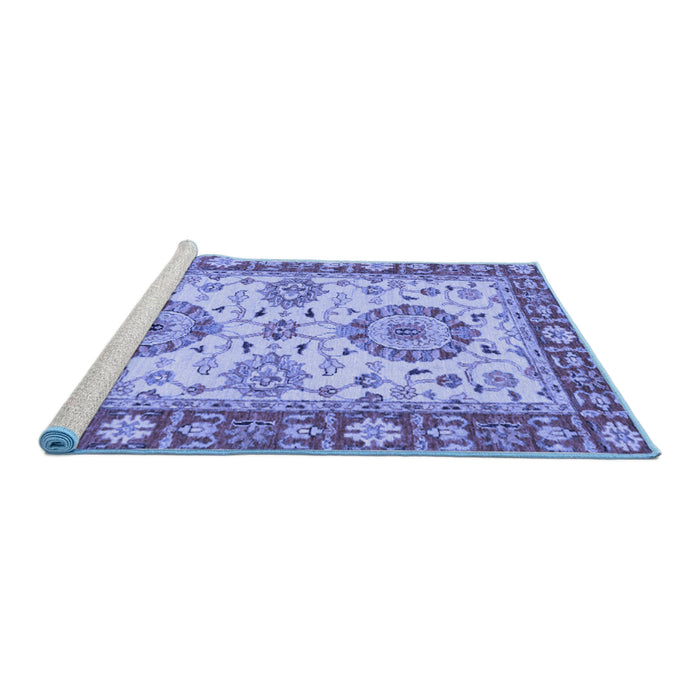 Sideview of Machine Washable Oriental Blue Traditional Rug, wshabs2442blu