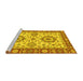 Sideview of Machine Washable Oriental Yellow Traditional Rug, wshabs2442yw