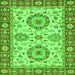 Square Oriental Green Traditional Rug, abs2442grn