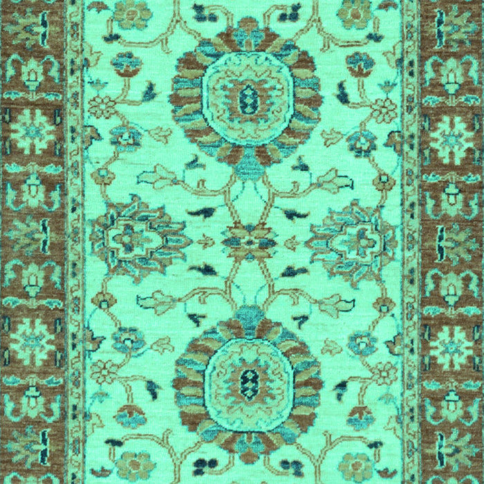 Machine Washable Oriental Turquoise Traditional Area Rugs, wshabs2442turq