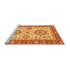 Sideview of Machine Washable Oriental Orange Traditional Area Rugs, wshabs2442org