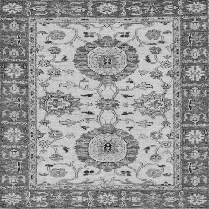 Square Machine Washable Oriental Gray Traditional Rug, wshabs2442gry