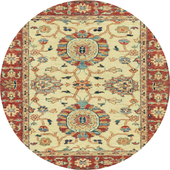 Round Abstract Red Oriental Rug, abs2442