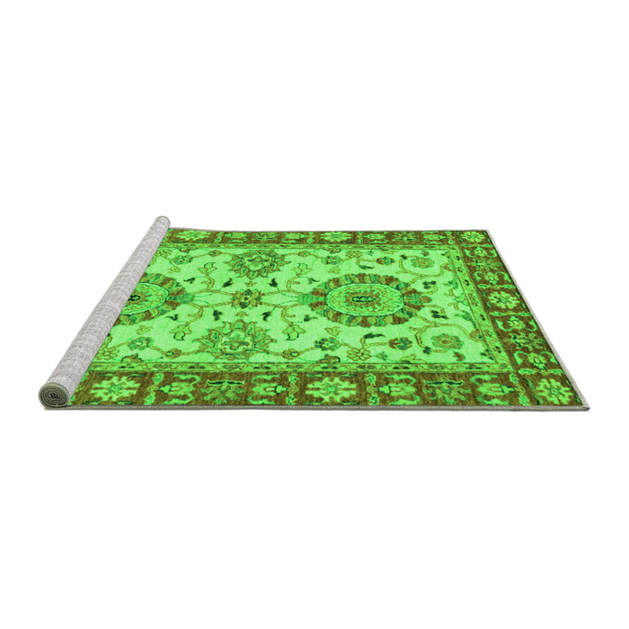 Sideview of Machine Washable Oriental Green Traditional Area Rugs, wshabs2442grn