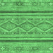 Square Machine Washable Abstract Emerald Green Modern Area Rugs, wshabs2443emgrn