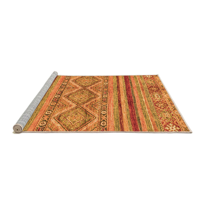 Sideview of Machine Washable Abstract Orange Modern Area Rugs, wshabs2443org