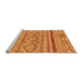 Sideview of Machine Washable Abstract Orange Modern Area Rugs, wshabs2443org