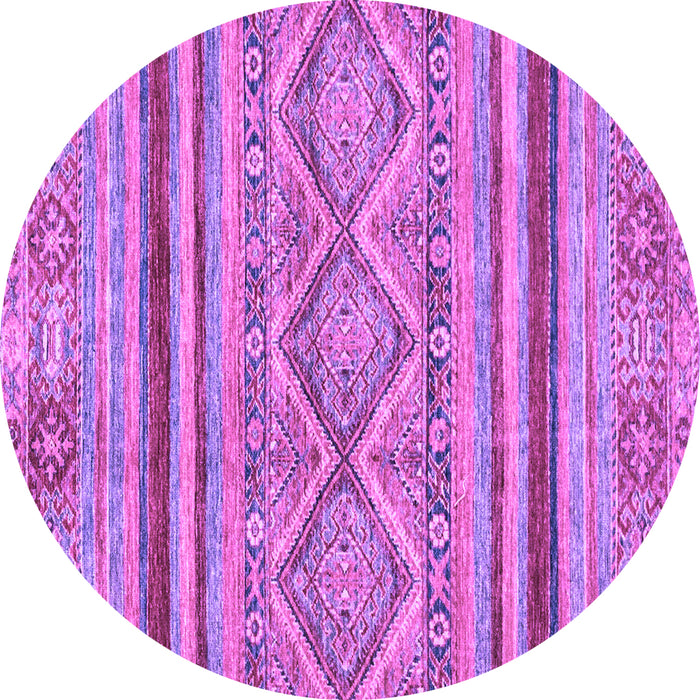 Round Abstract Purple Modern Rug, abs2443pur