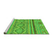 Sideview of Machine Washable Abstract Green Modern Area Rugs, wshabs2443grn