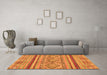 Machine Washable Abstract Orange Modern Area Rugs in a Living Room, wshabs2443org