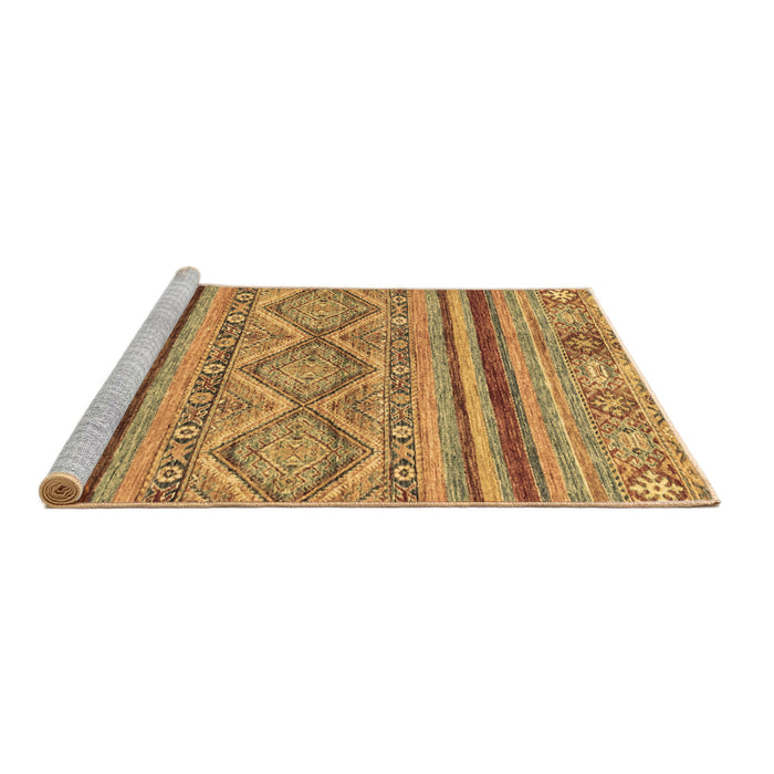 Sideview of Machine Washable Abstract Brown Modern Rug, wshabs2443brn