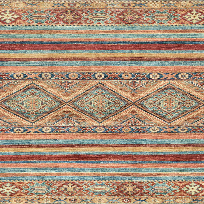 Square Abstract Dark Khaki Green Modern Rug, abs2443