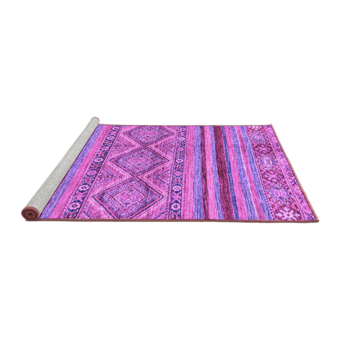 Sideview of Machine Washable Abstract Purple Modern Area Rugs, wshabs2443pur