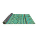 Sideview of Abstract Turquoise Modern Rug, abs2443turq