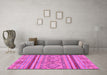 Machine Washable Abstract Pink Modern Rug in a Living Room, wshabs2443pnk