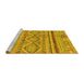 Sideview of Machine Washable Abstract Yellow Modern Rug, wshabs2443yw