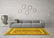 Machine Washable Abstract Yellow Modern Rug in a Living Room, wshabs2444yw