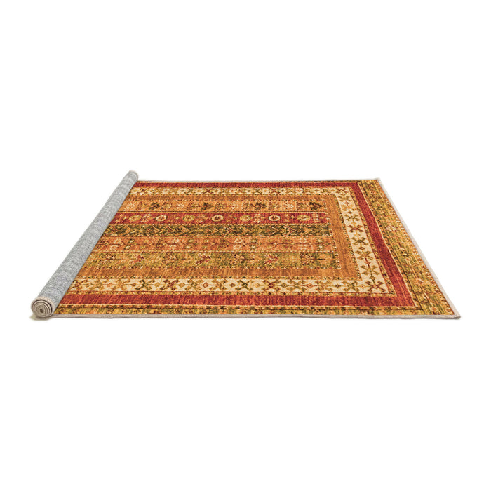 Sideview of Machine Washable Abstract Orange Modern Area Rugs, wshabs2444org