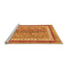 Sideview of Machine Washable Abstract Orange Modern Area Rugs, wshabs2444org