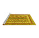 Sideview of Machine Washable Abstract Yellow Modern Rug, wshabs2444yw