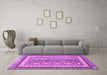 Machine Washable Abstract Purple Modern Area Rugs in a Living Room, wshabs2444pur