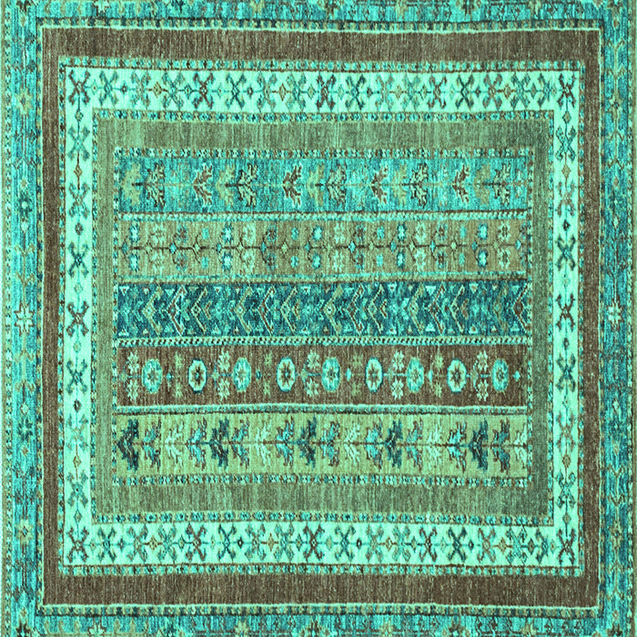 Square Abstract Turquoise Modern Rug, abs2444turq