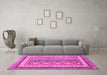 Machine Washable Abstract Pink Modern Rug in a Living Room, wshabs2444pnk