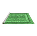 Sideview of Machine Washable Abstract Emerald Green Modern Area Rugs, wshabs2444emgrn