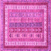 Square Machine Washable Abstract Pink Modern Rug, wshabs2444pnk