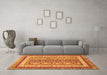 Machine Washable Abstract Orange Modern Area Rugs in a Living Room, wshabs2444org