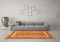 Machine Washable Abstract Orange Modern Rug, wshabs2444org