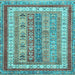 Square Abstract Light Blue Modern Rug, abs2444lblu