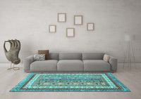 Machine Washable Abstract Light Blue Modern Rug, wshabs2444lblu