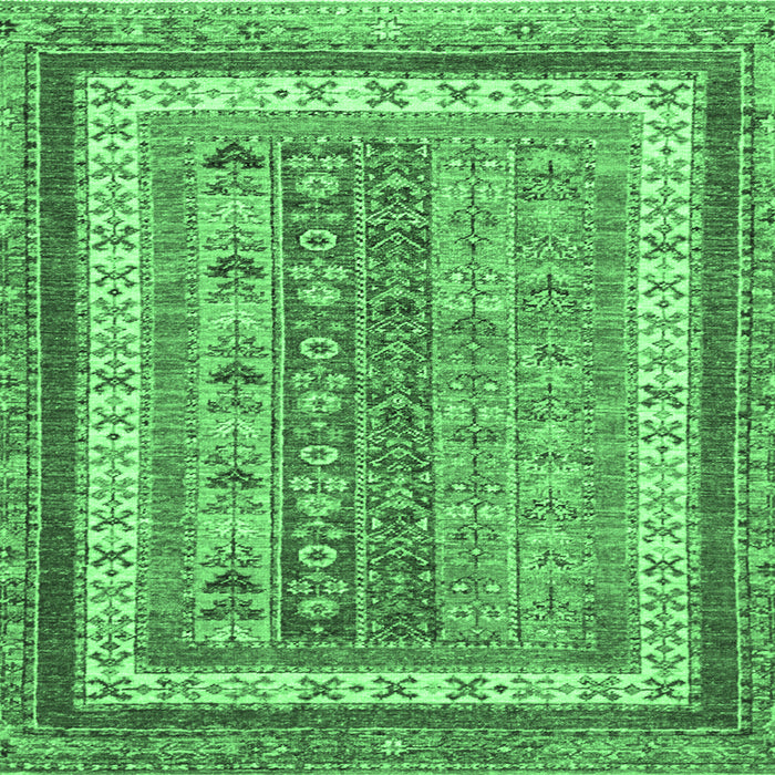 Square Abstract Emerald Green Modern Rug, abs2444emgrn