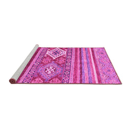 Sideview of Machine Washable Abstract Pink Modern Rug, wshabs2445pnk