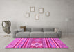 Machine Washable Abstract Pink Modern Rug in a Living Room, wshabs2445pnk