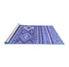 Sideview of Machine Washable Abstract Blue Modern Rug, wshabs2445blu