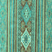 Square Abstract Turquoise Modern Rug, abs2445turq