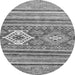 Round Abstract Gray Modern Rug, abs2445gry